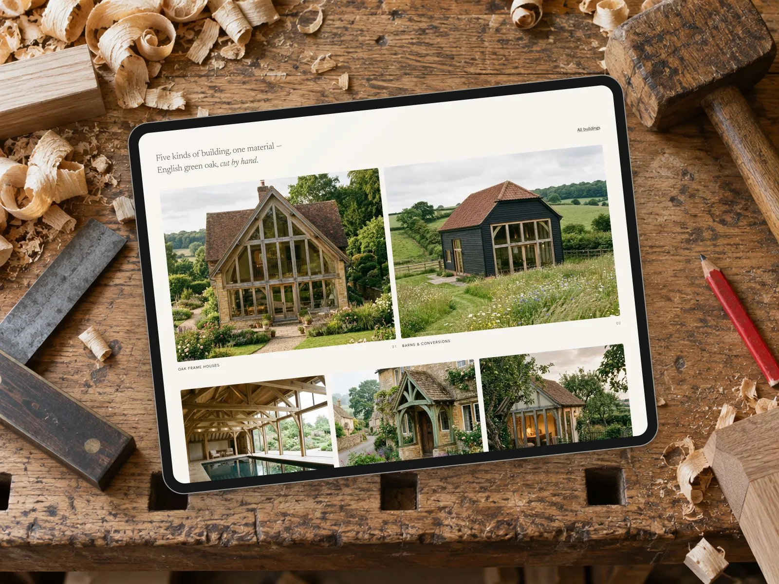 Sulis Oak website on a tablet