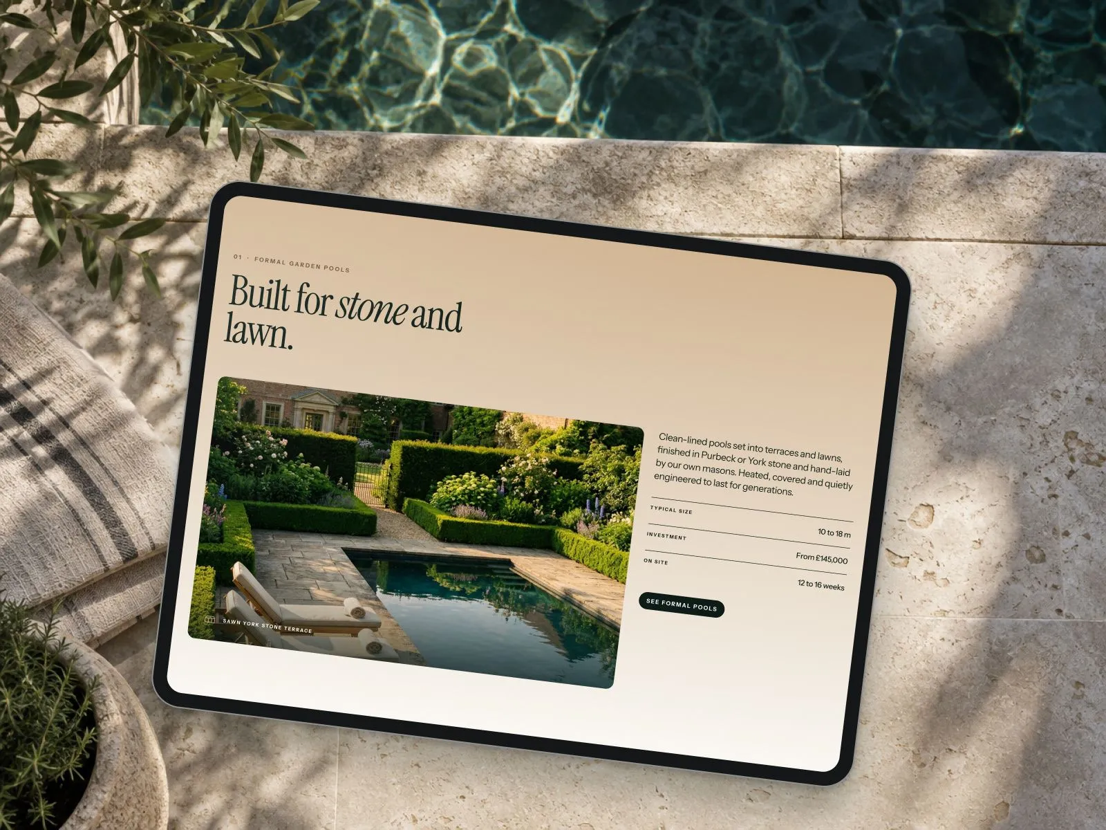 Sherrin & Vale website on a tablet