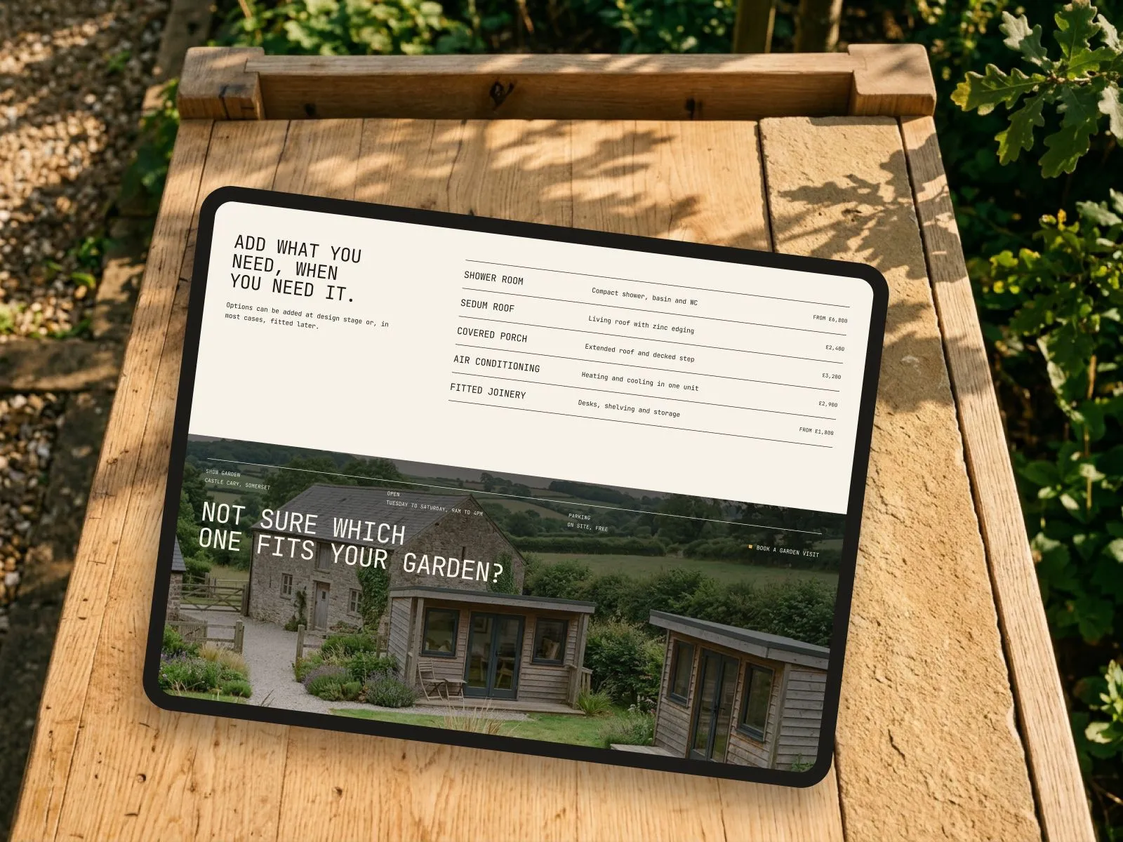 Larkmoor website on a tablet