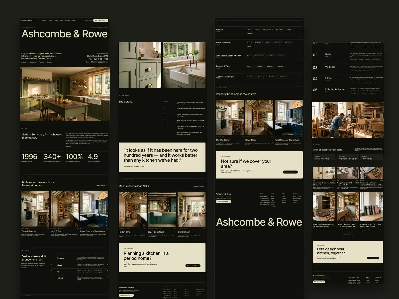 Ashcombe & Rowe page overview